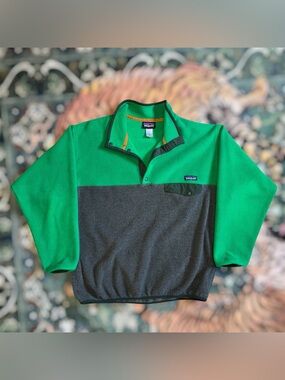 Patagonia Synchilla Snap-T Fleece Pullover Jacket Tumble Green Large Outdoor